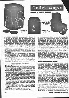 Rollei Rolleimagic manual. Camera Instructions.